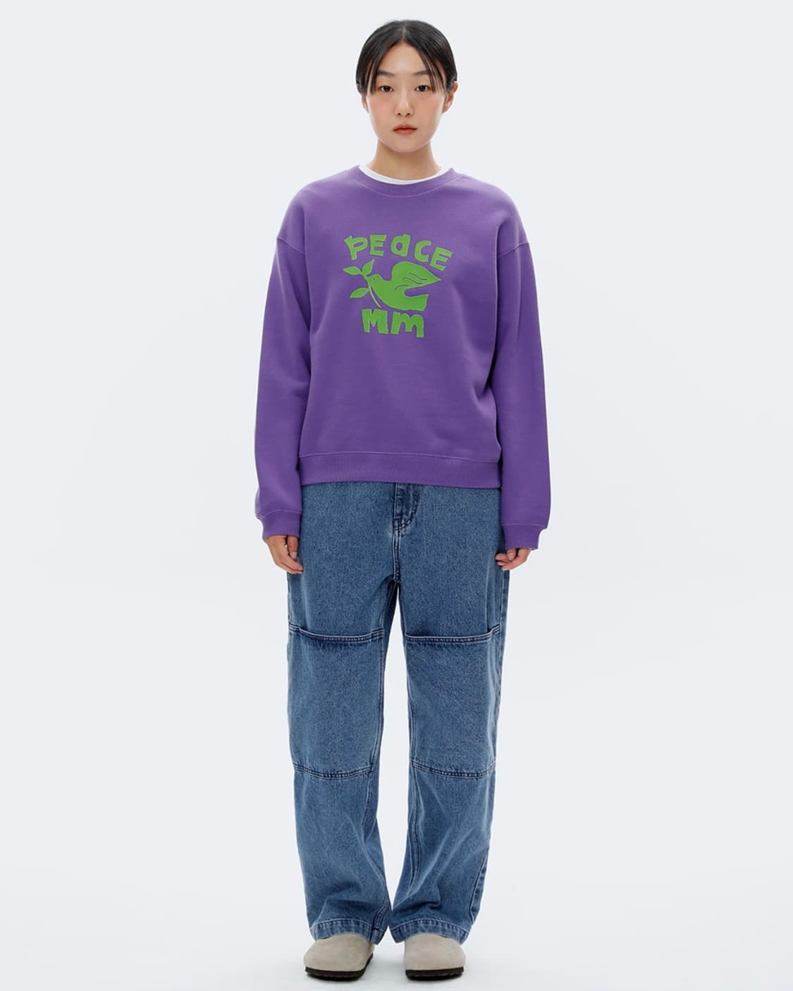 새상품 L mmlg 엠엠엘지 맨투맨 퍼플 상품이미지5