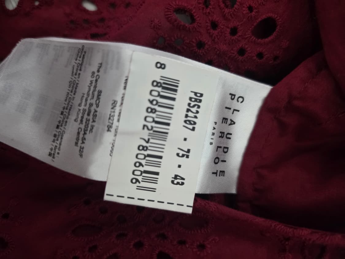 끌로디피에로 Claudie Pierlot 유기농 코튼 아일렛 랩 블라우스 상품이미지9