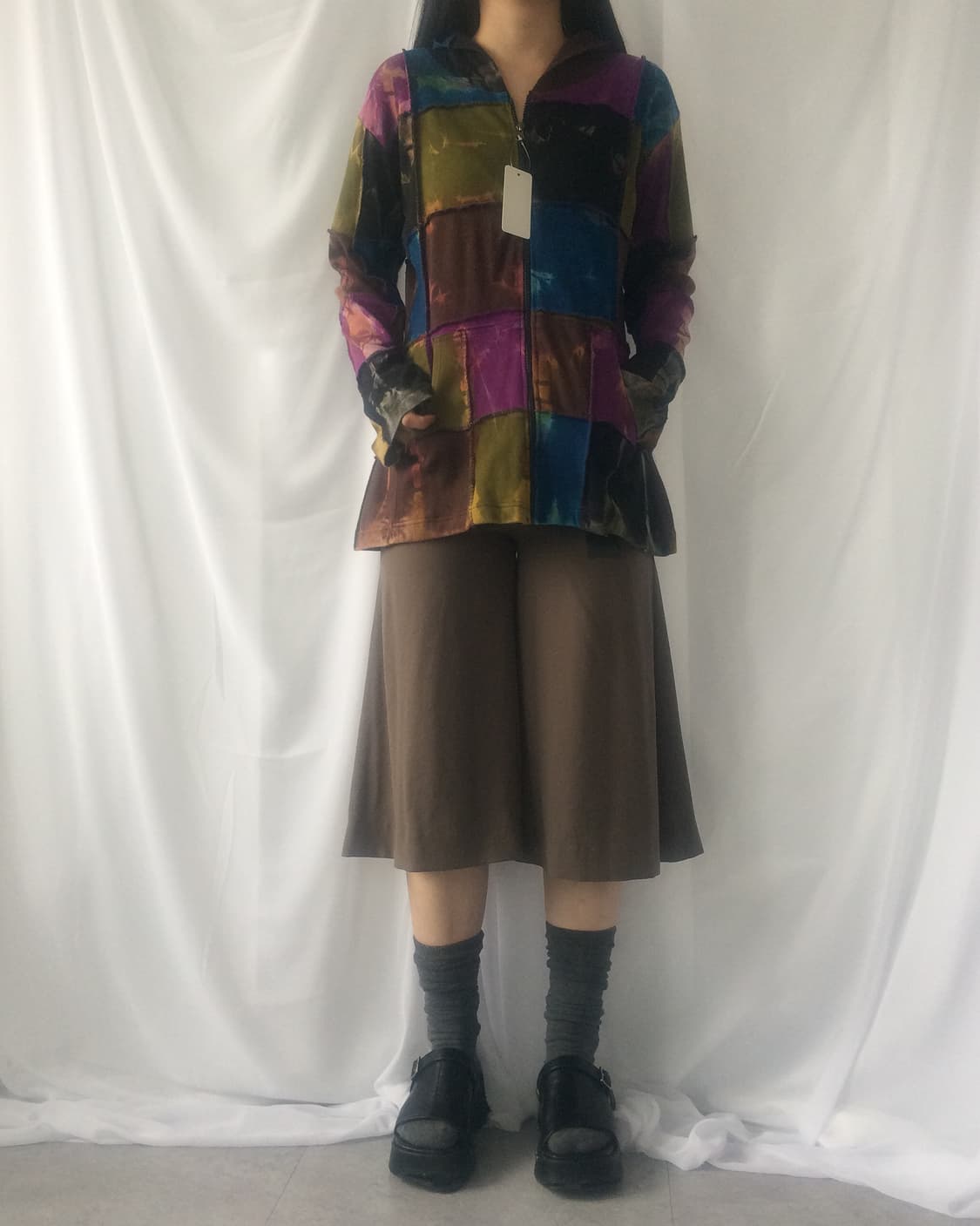 Patch work hood zip up 상품이미지1