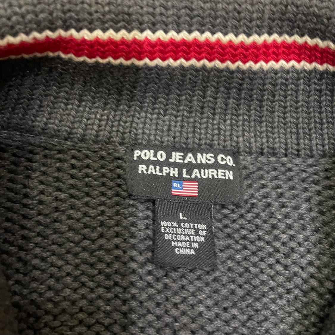 폴로 레터링 니트자켓 상품이미지2