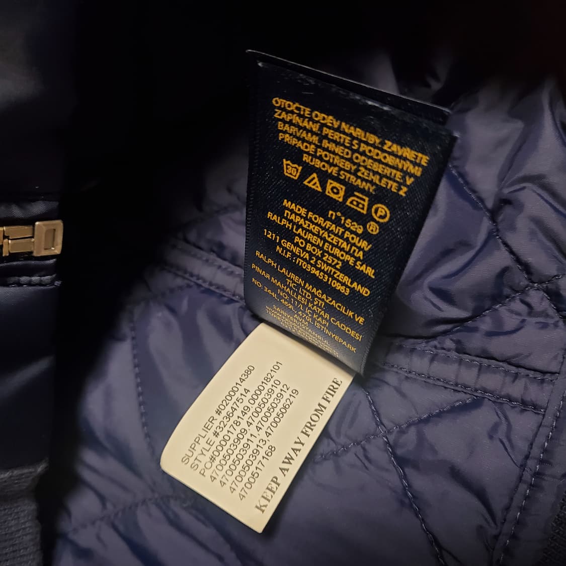 폴로 랄프로렌 네이비 퀼팅 봄버 자켓 상품이미지7