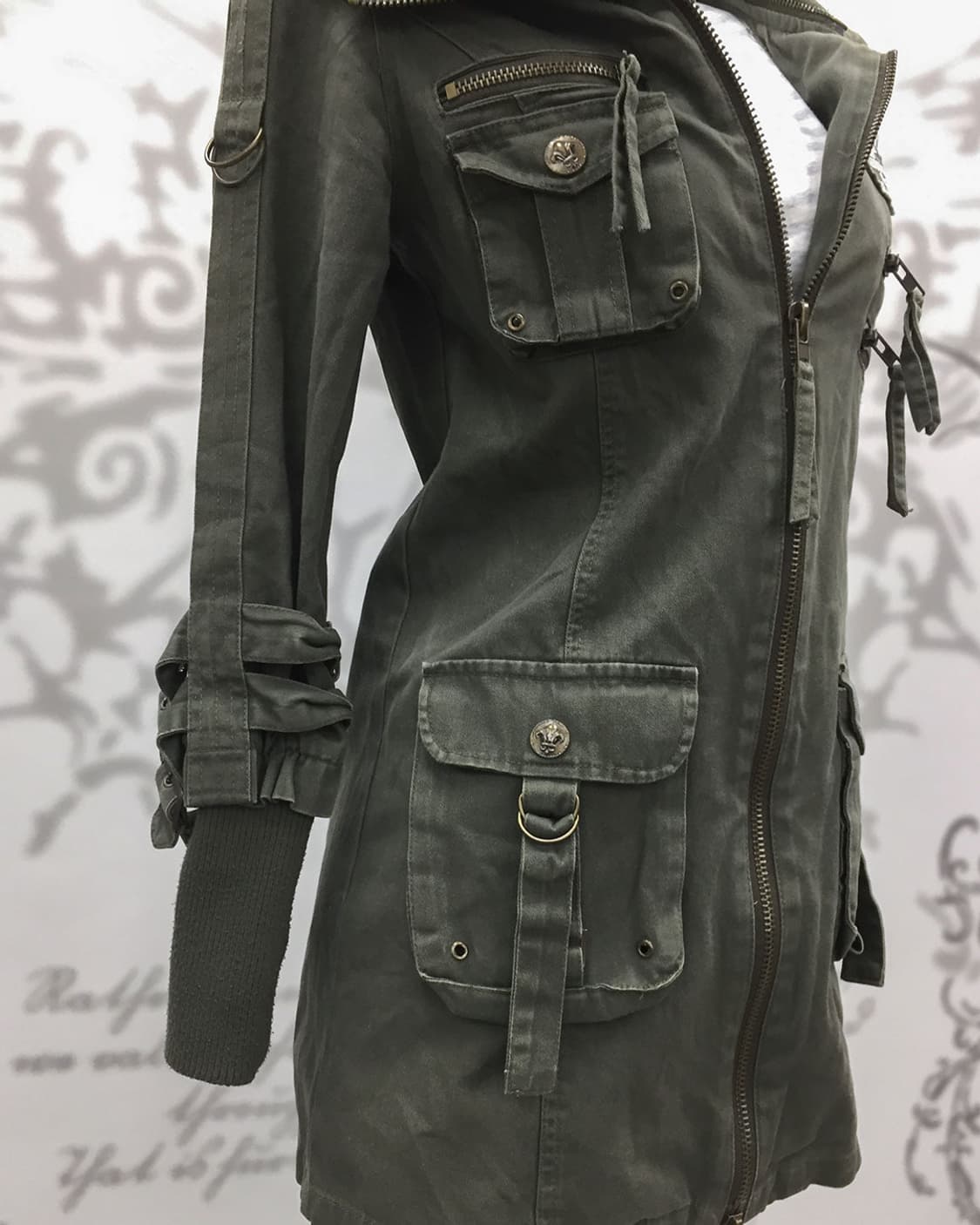 Y2K back lettering patch utility jacket 상품이미지6