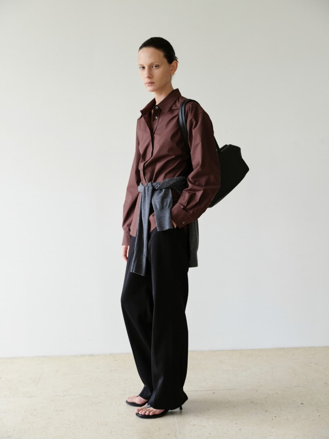 [르에떼] Classic Shirt in Burgundy Brown 상품이미지2