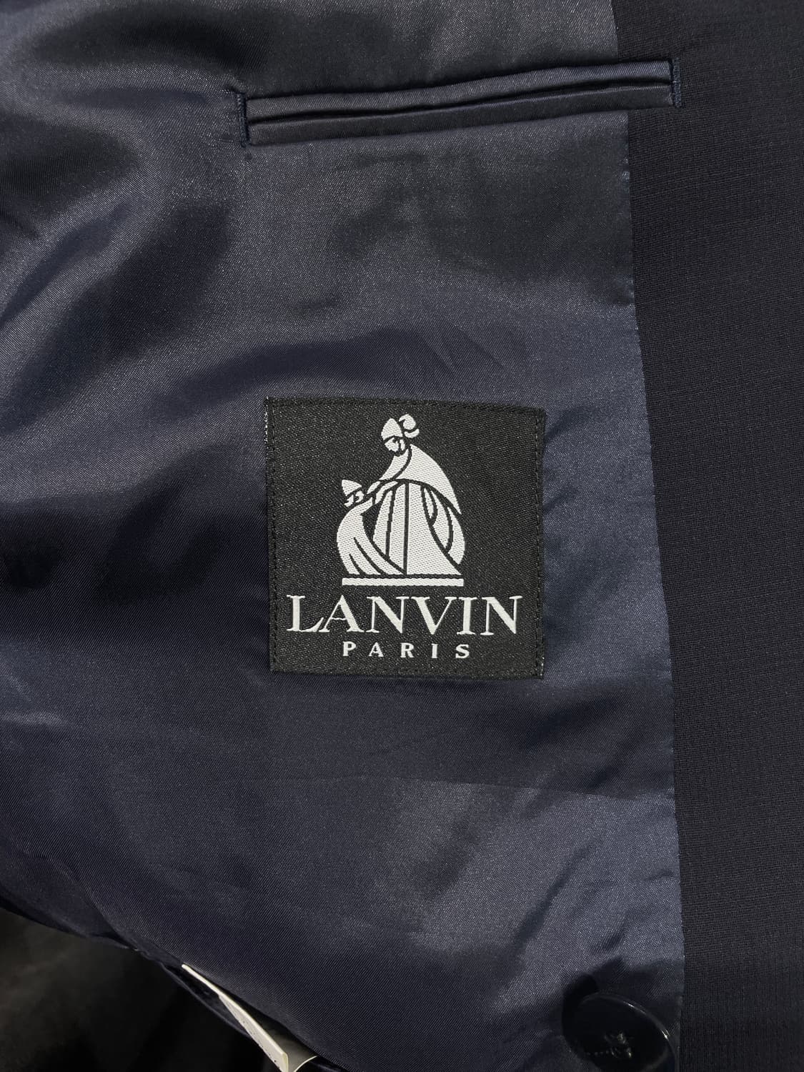 랑방 다크 네이비 체크 1B 금장 큐프라 블레이저 상품이미지7