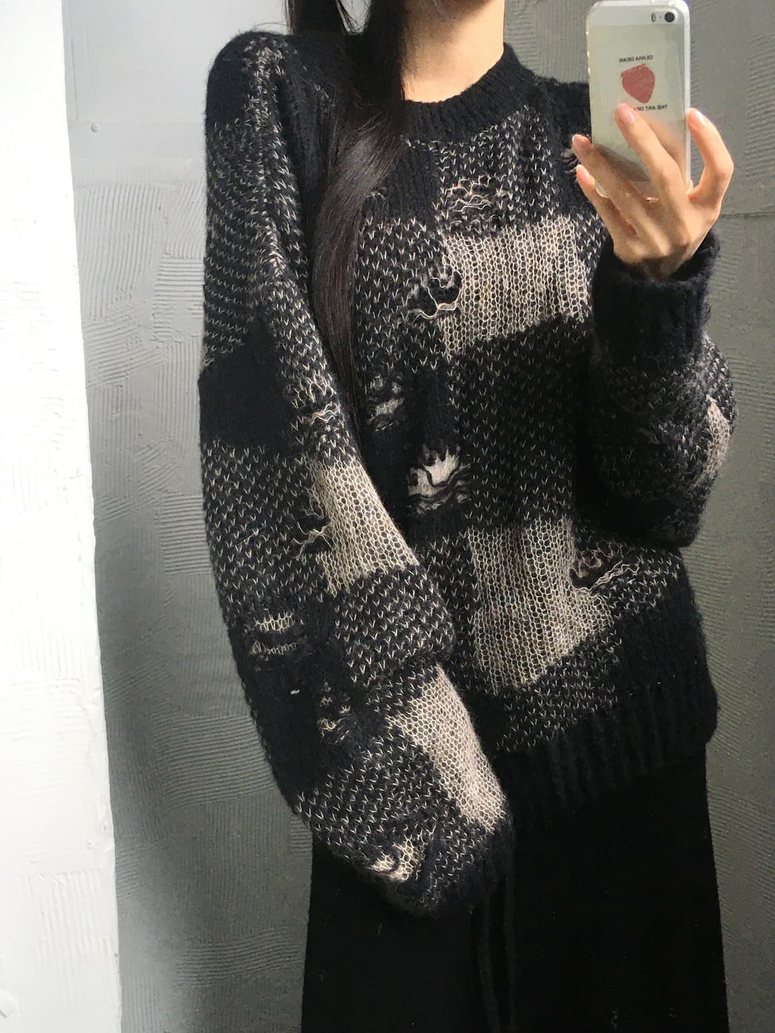 OUR LEGACY 아워레가시 블랙 디스트럭티브 깅엄 소날 라운드넥 상품이미지2