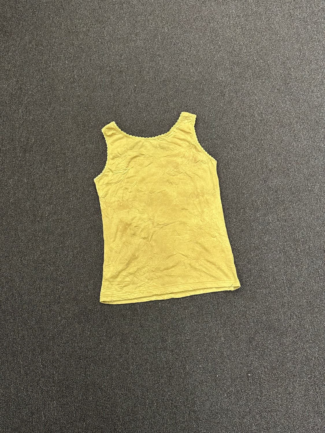 OS)Japanese vintage 자수 디테일 머스타드 나시 상품이미지7