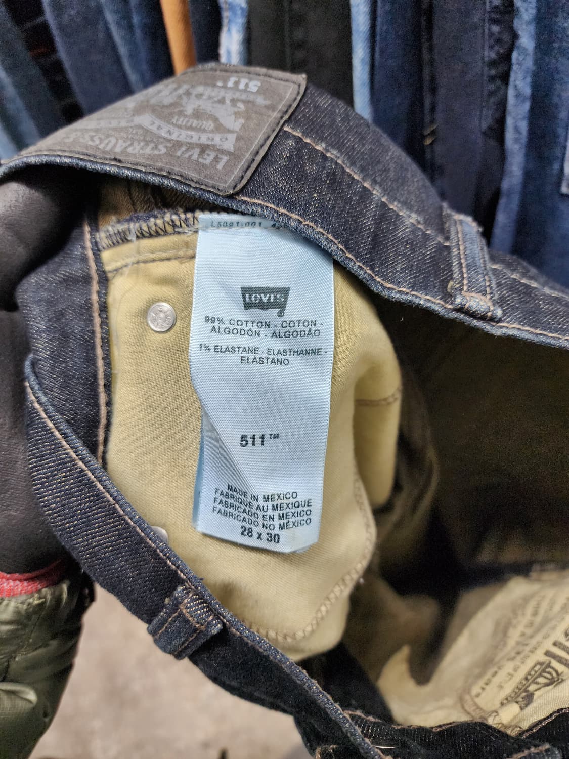 리바이스 511 흑청 데님 (MEXICO MADE) 상품이미지4