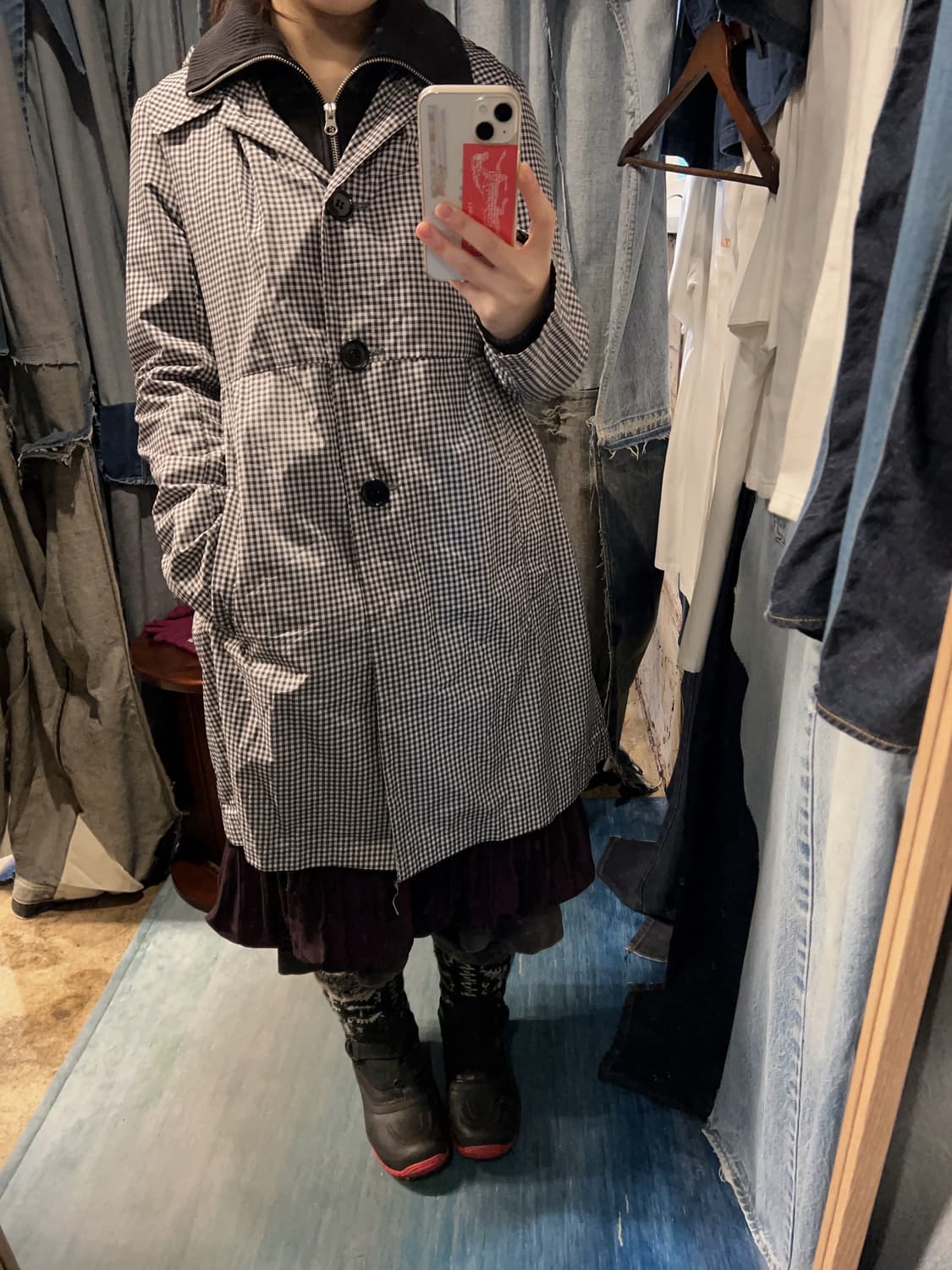 44-55 ) COMME CA ISM Checked Rain Coat 상품이미지3