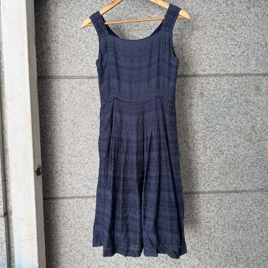 VTG 패턴 프릴 코튼 롱 원피스 상품이미지2