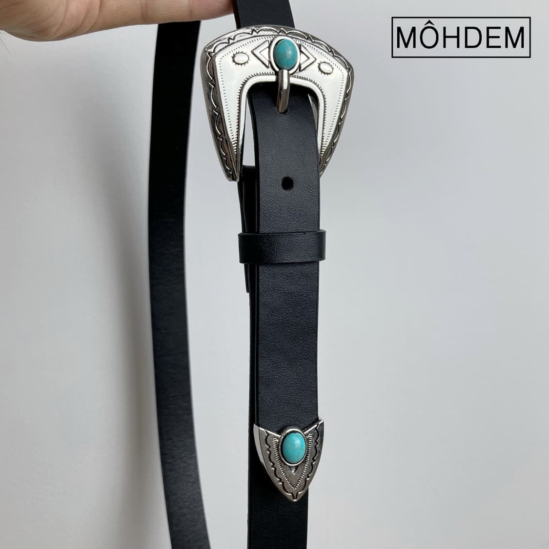 [Unisex] 원석 버클 웨스턴 가죽 벨트 상품이미지2