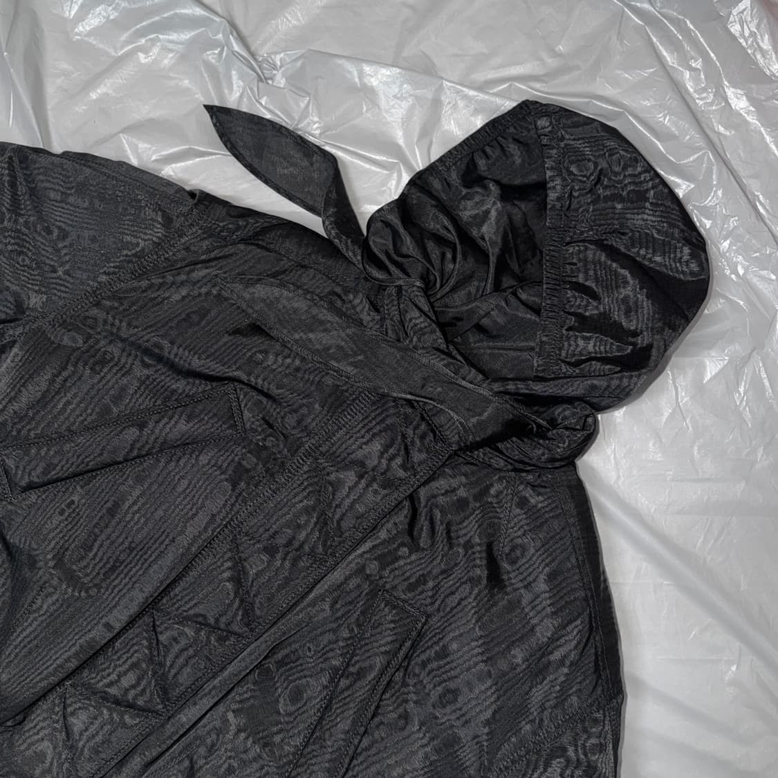 마린세르 모아레 크롭 푸퍼 봄버 재킷 상품이미지4