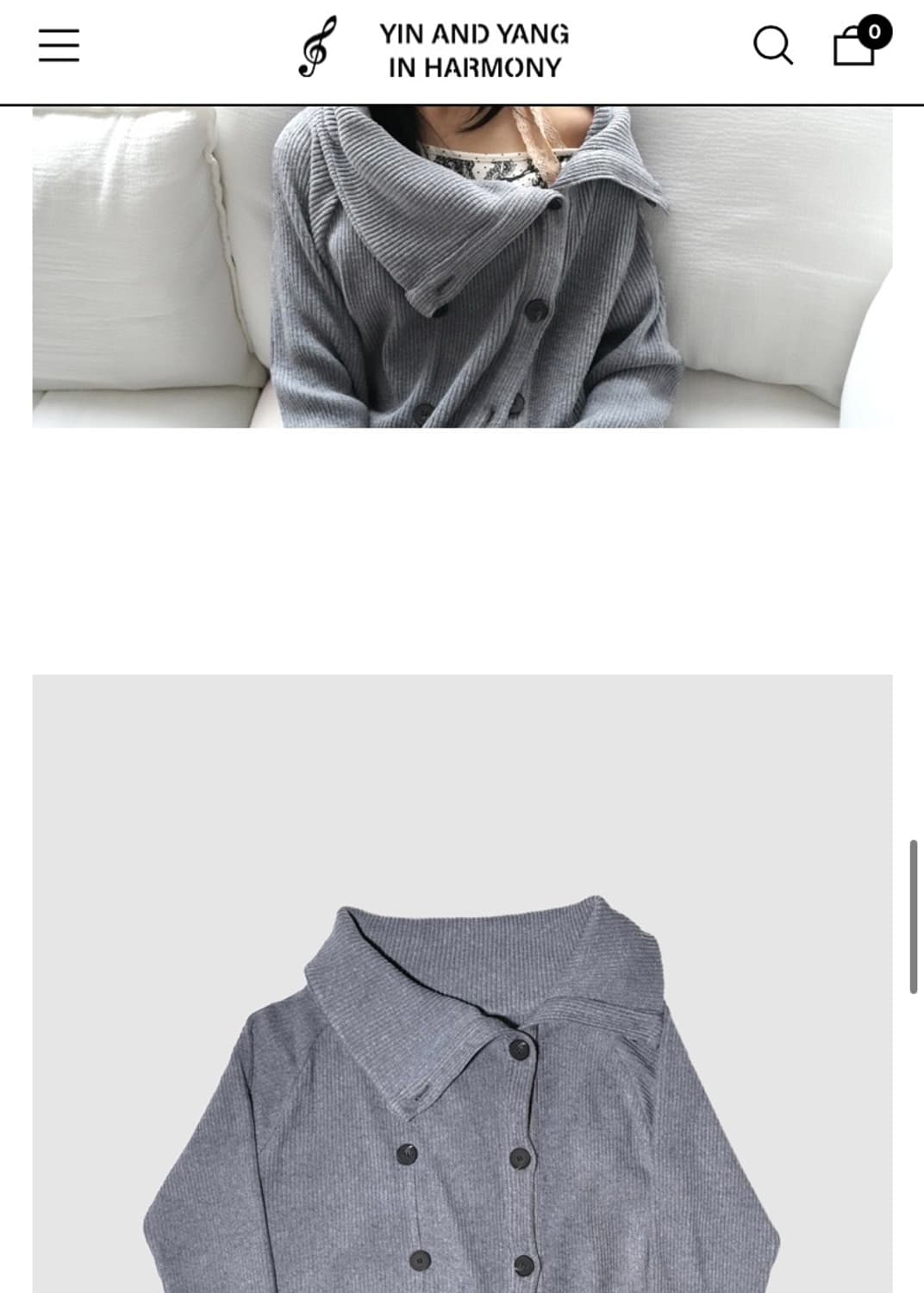 인앤양인하모니 Double button cardigan grey 상품이미지2