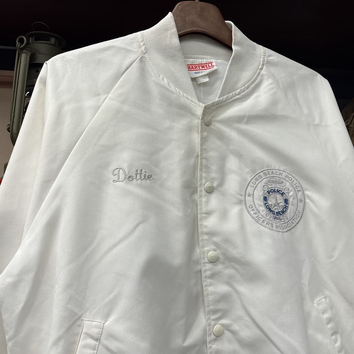 80s 하트웰 코튼 바시티자켓 캘리포니아 롱비치 폴리스 패치 N776 상품이미지3