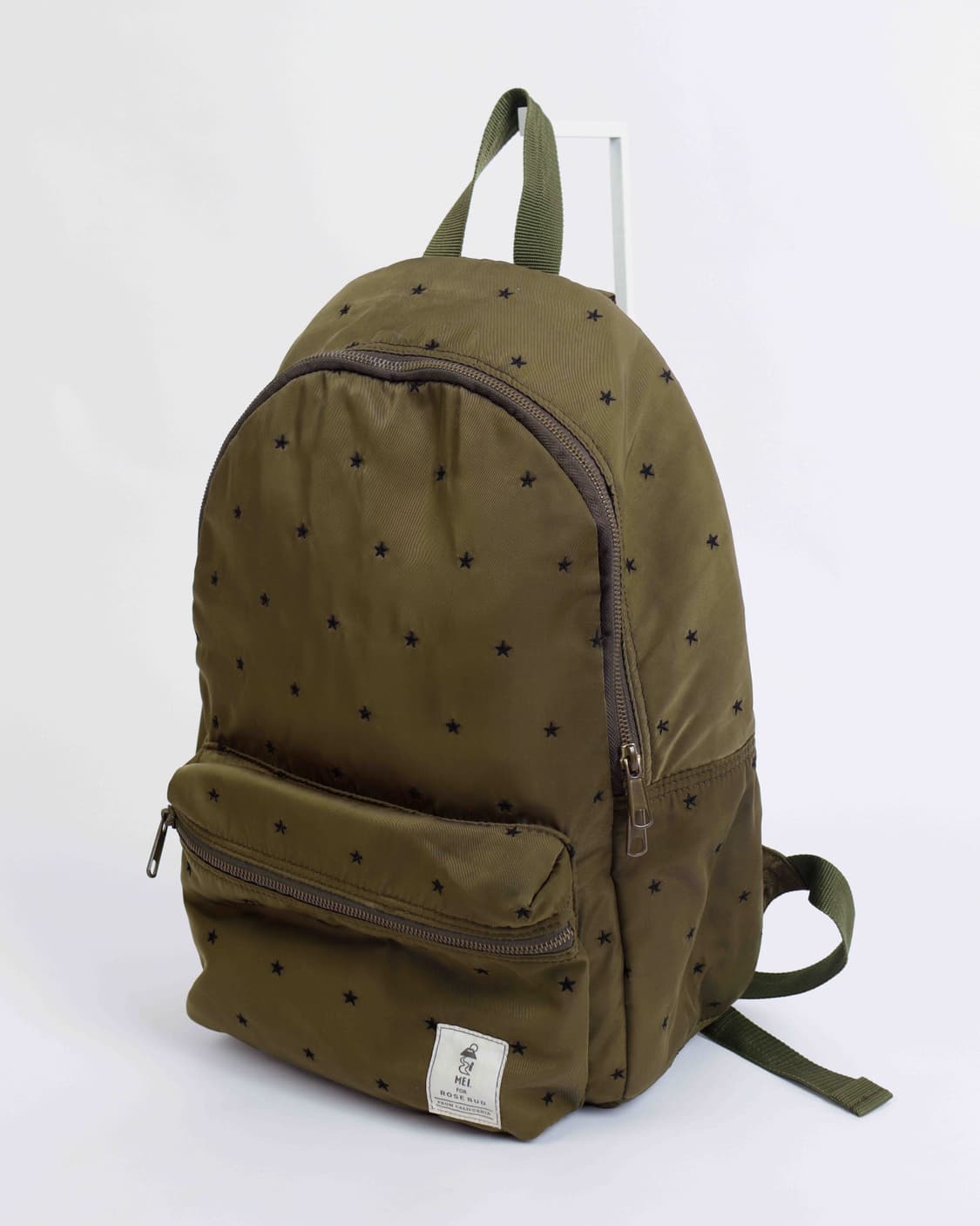 [ROSE BUD] 올리브컬러 스타 자수 나일론 백팩 상품이미지6