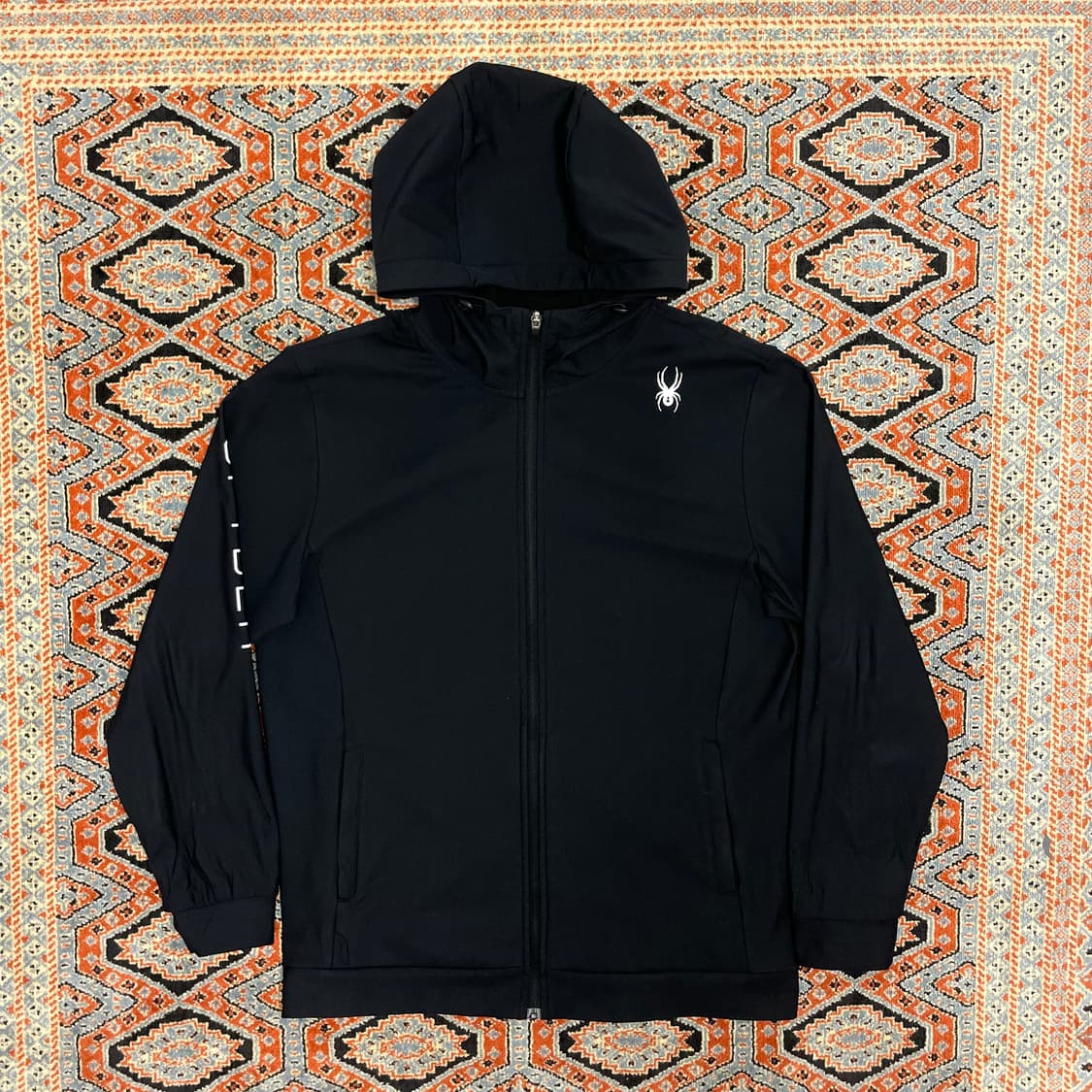 스파이더 블랙 기모 져지 후드집업 남성XXL 상품이미지1