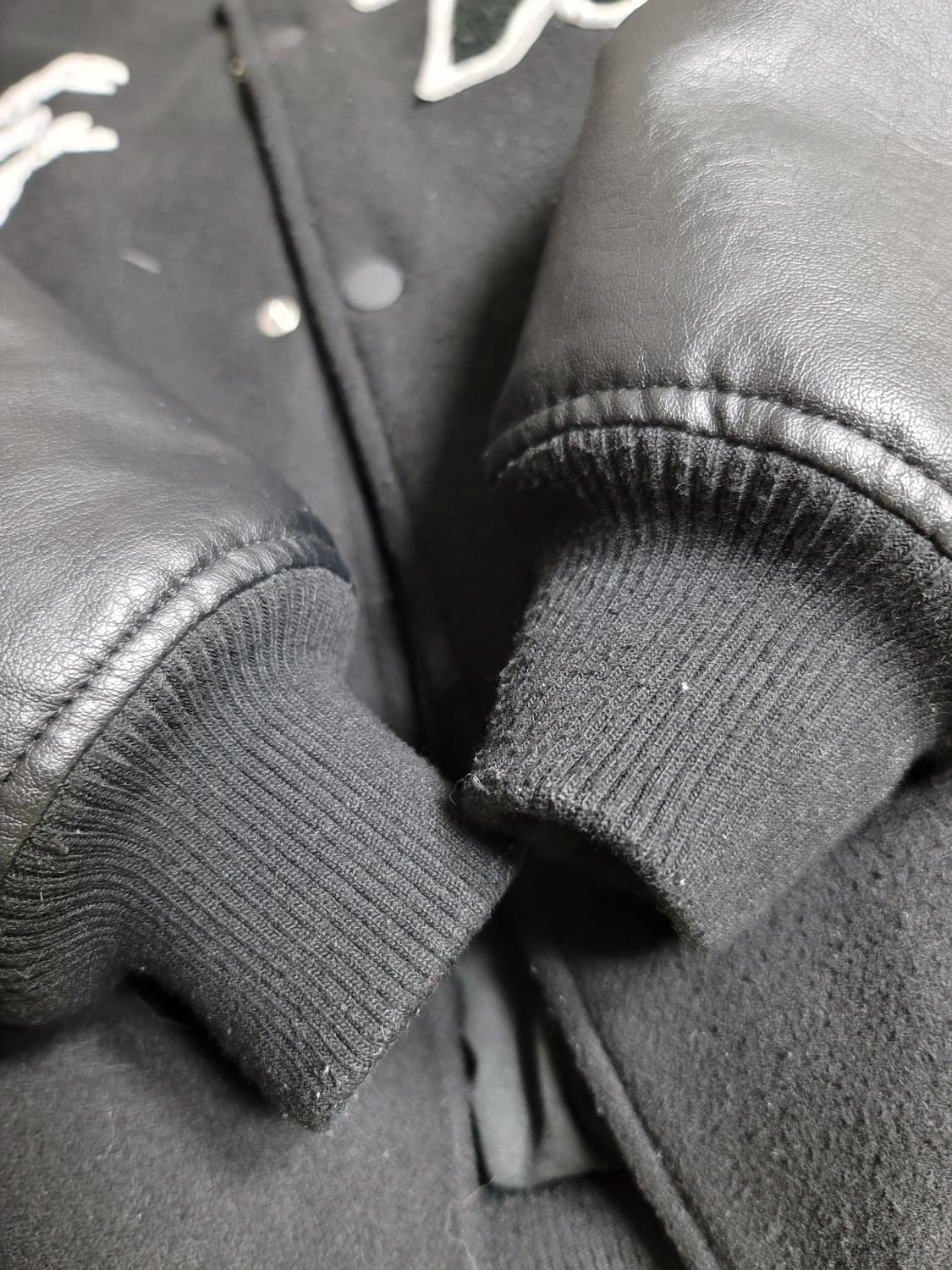 자라 울 가죽 바시티 자켓 야구점퍼 175/92A 105정사이즈  상품이미지3