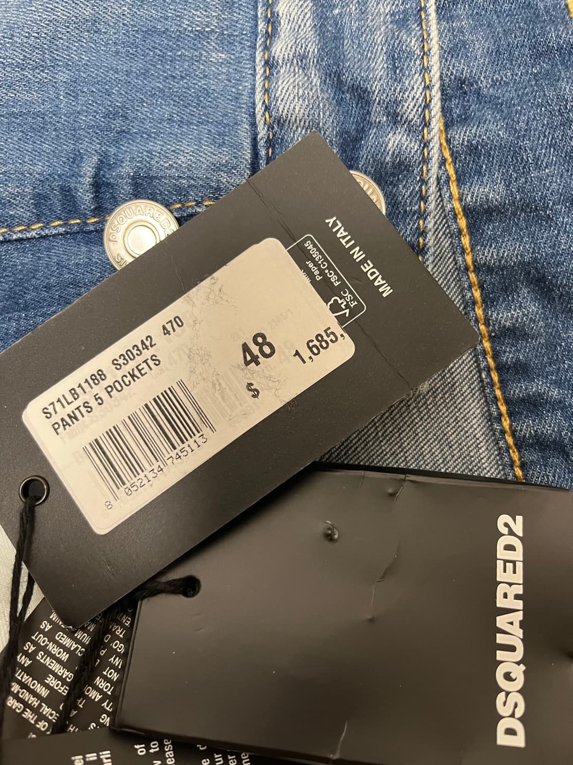 디스퀘어드2 올오버 패치 부츠컷 진 상품이미지3