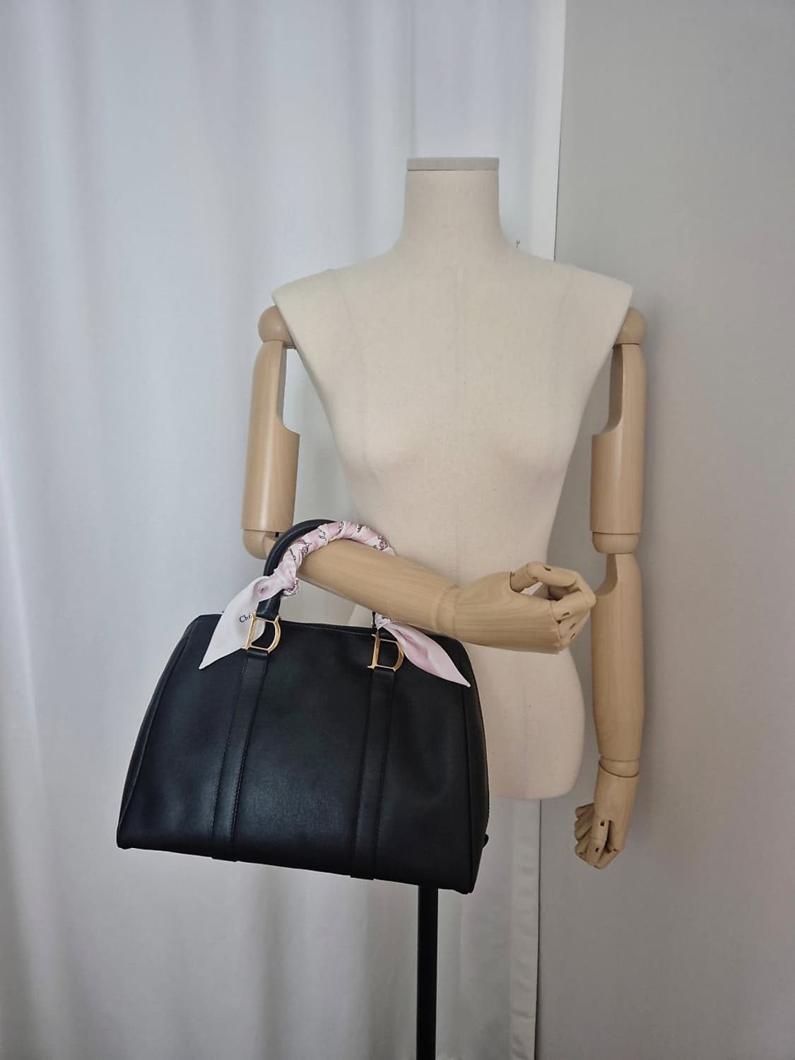 디올(DIOR) D링 레더 블랙 보스턴백 토트백 빈티지가방 상품이미지4