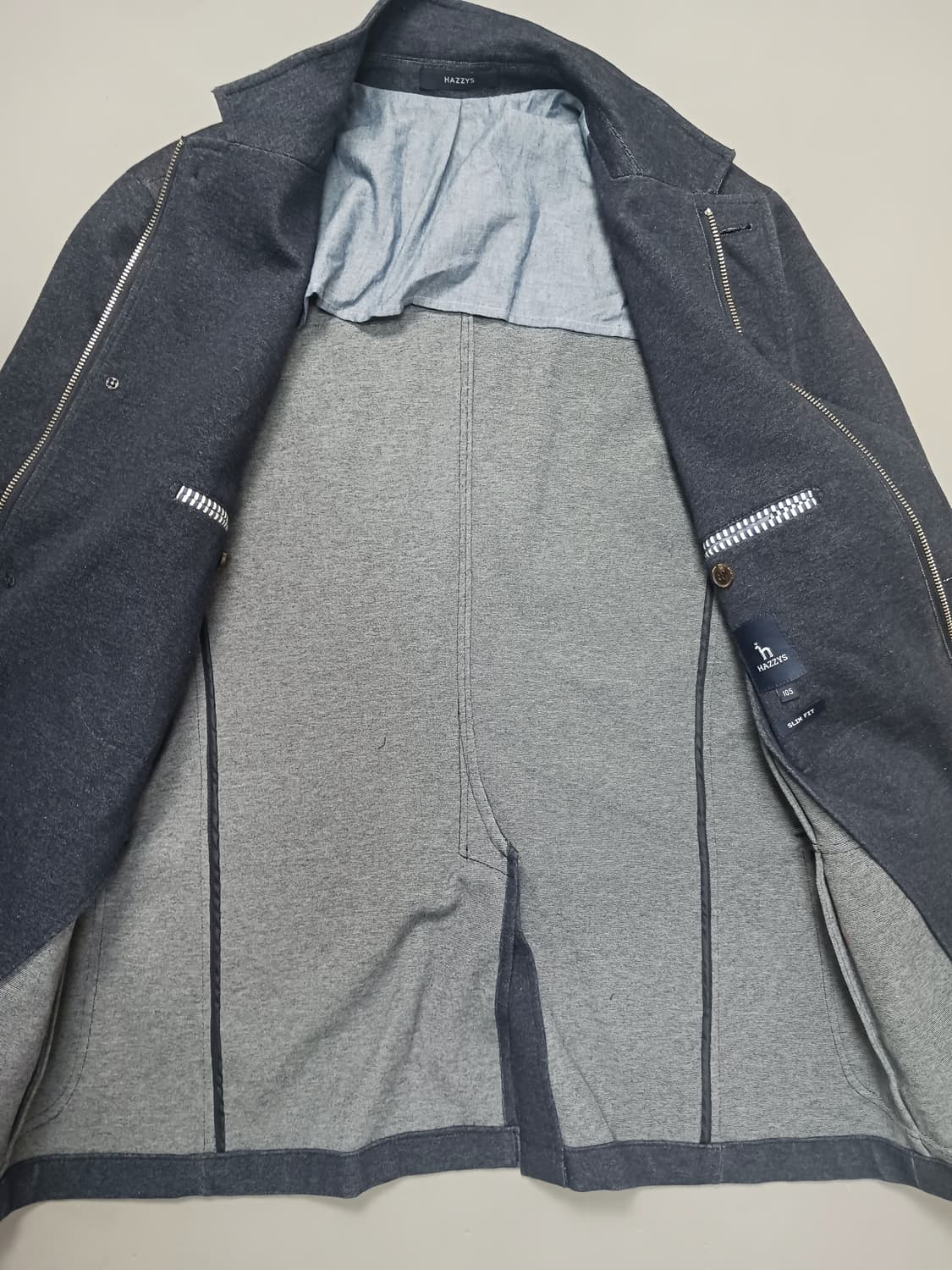 [105] 헤지스 차이나 카라 슬림핏 캐쥬얼 자켓 네이비 상품이미지5