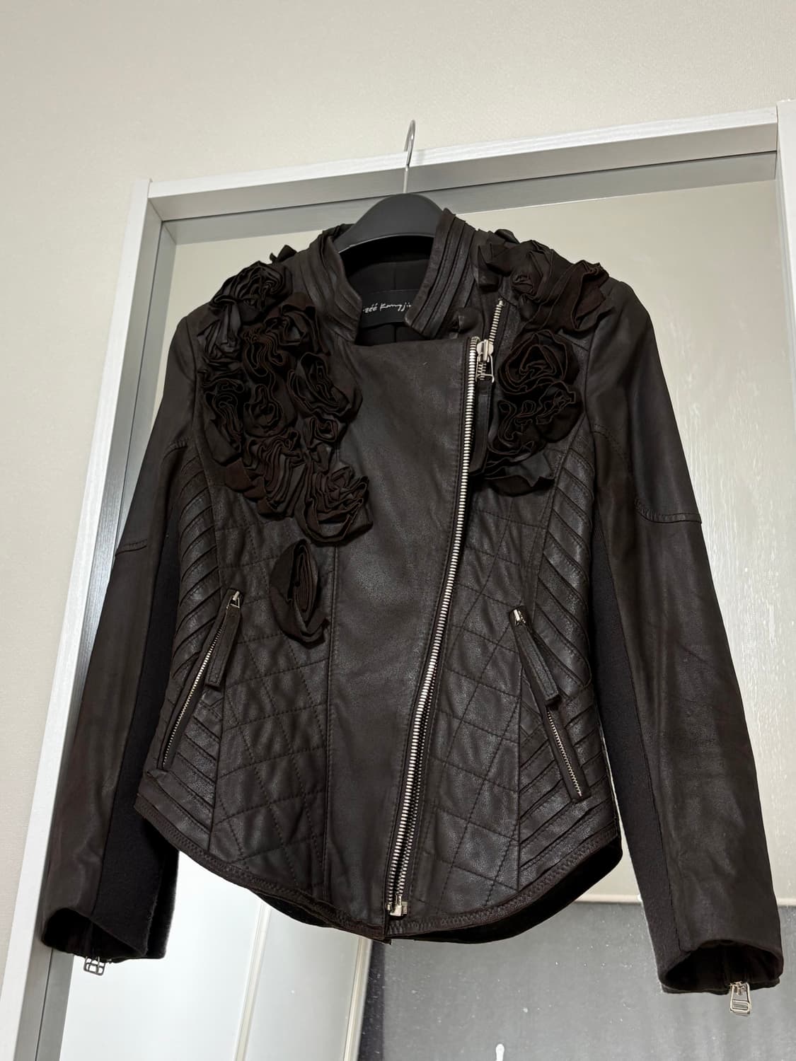 빈티지 다크브라운 로즈 레더 자켓 상품이미지1