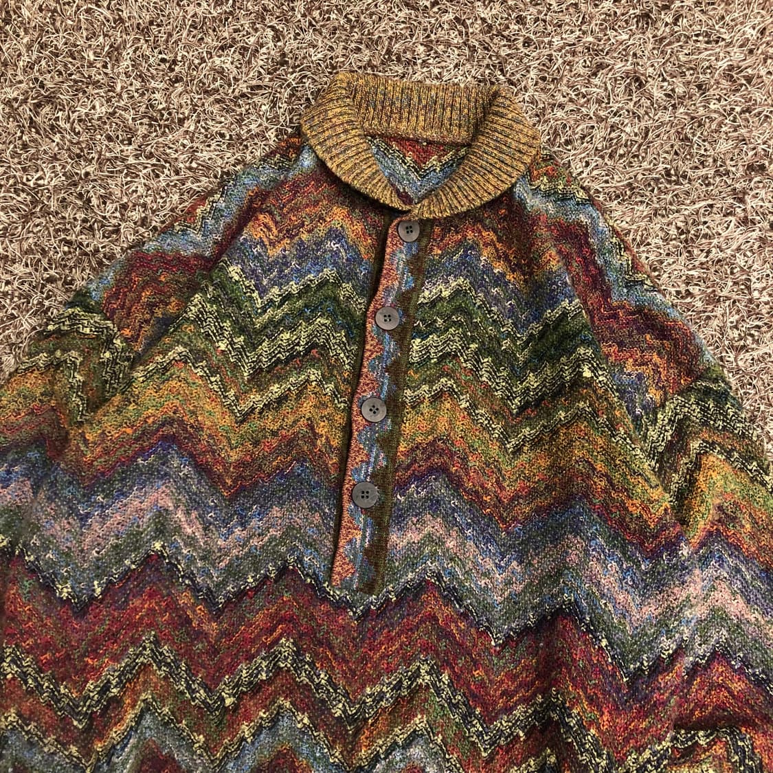 미쏘니 멀티컬러 패턴 카라 니트  상품이미지2