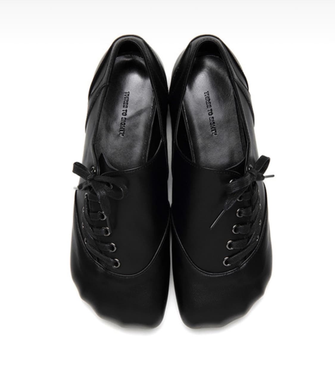 쓰리투에이티 ANIMAL DIAGONAL STRAP FLATS BLACK 상품이미지1