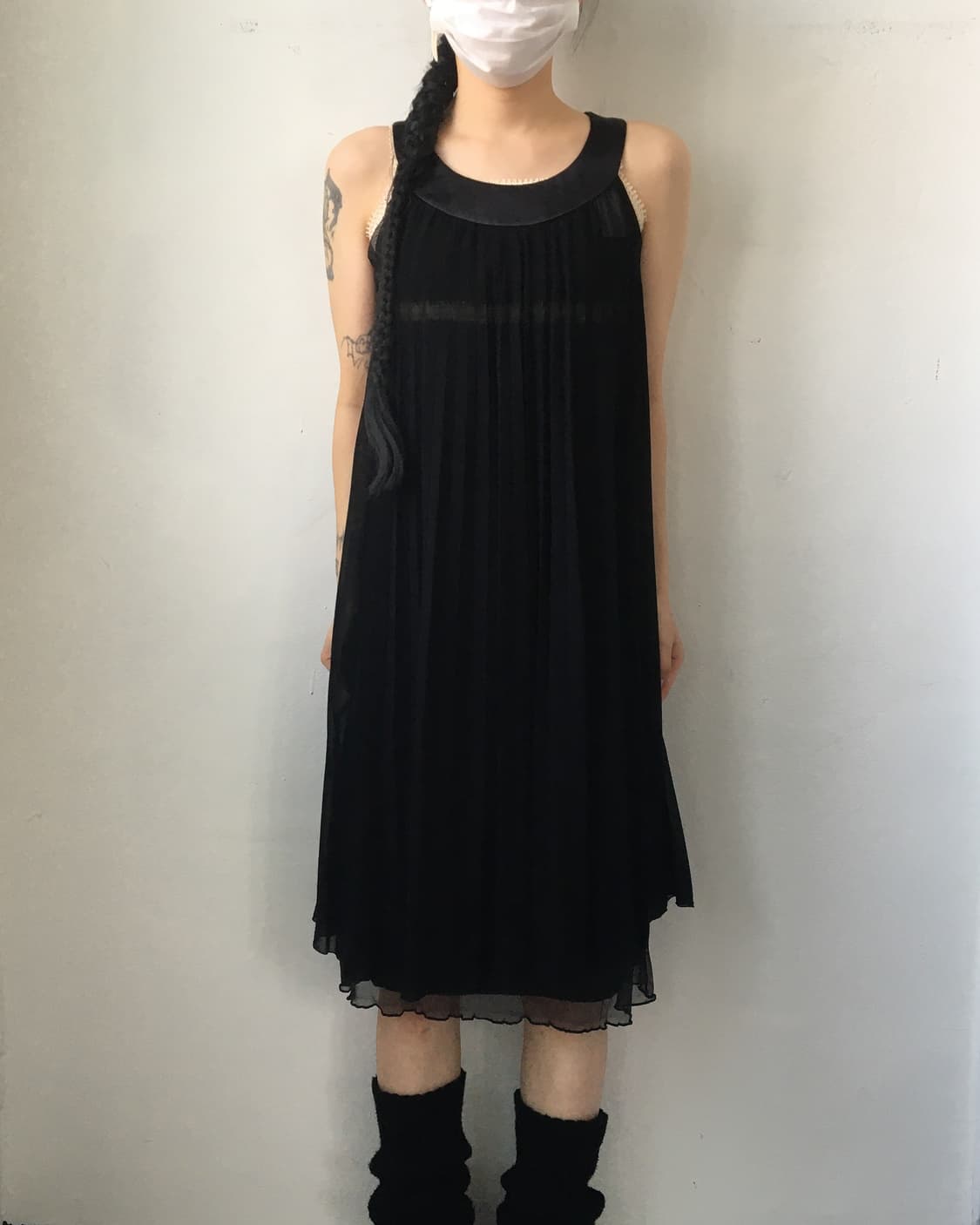 See through pleats sleeveless onepiece 상품이미지6