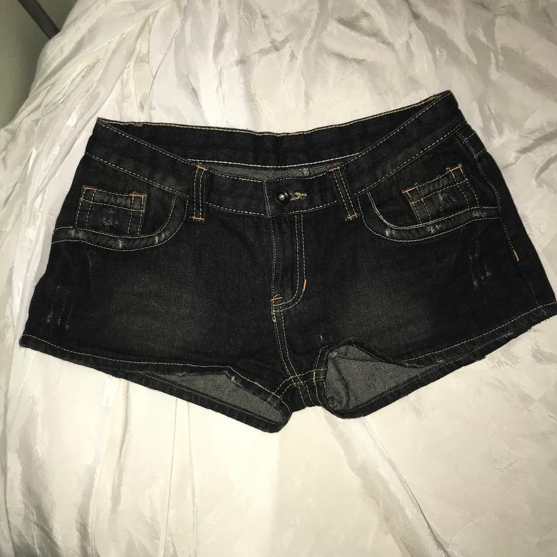 Vintage 빈티지 흑청 로우 핫팬츠 상품이미지1