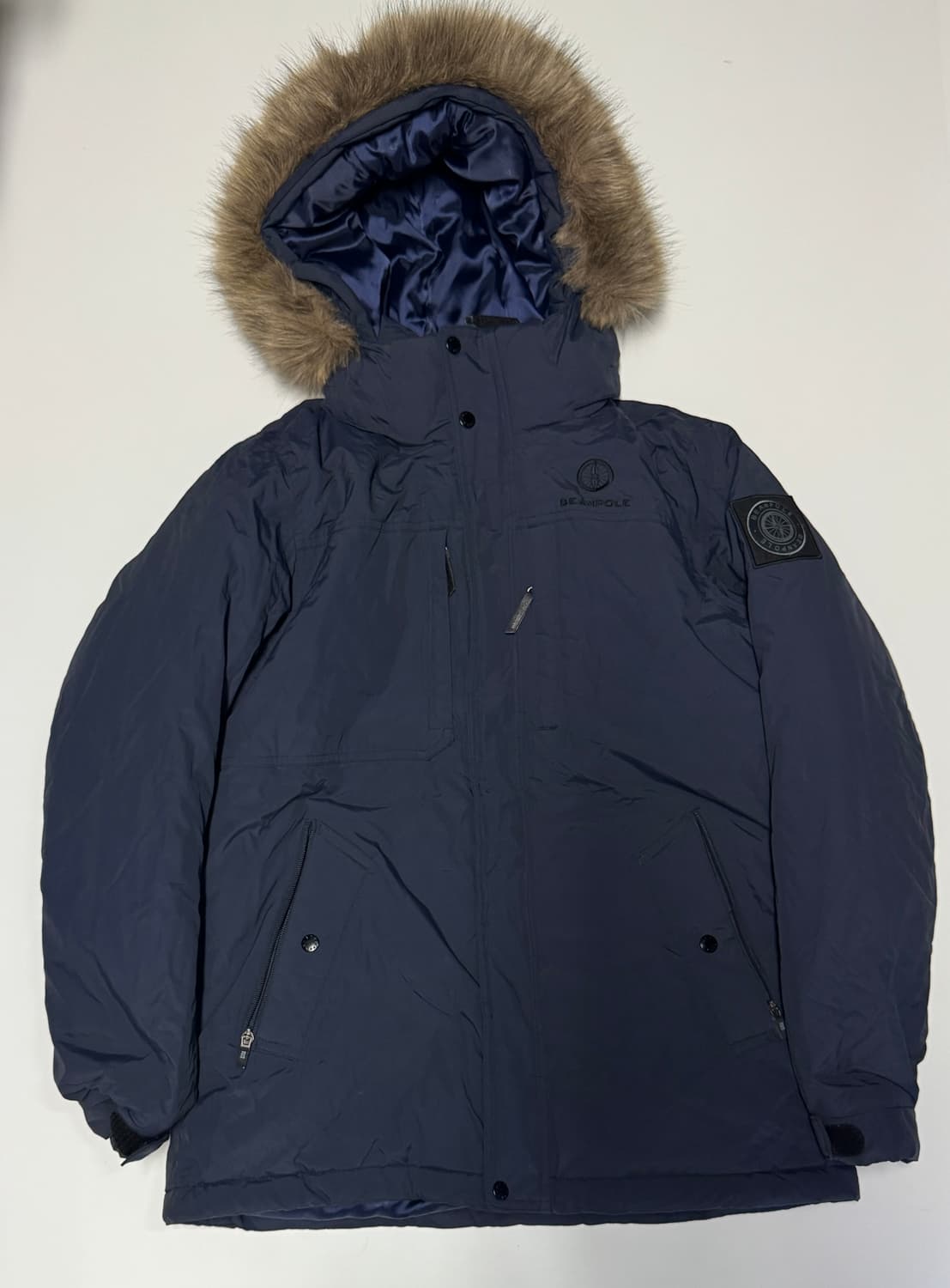 빈폴 아웃도어 덕 다운 후드 야상 점퍼 L 네이비 상품이미지1