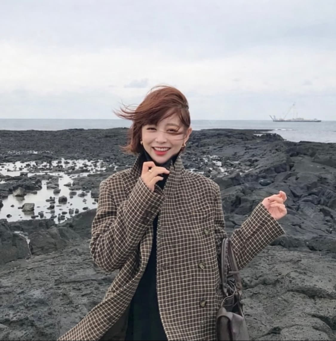 IMVELY 프리미엄 블리라벨 울 체크 더블 롱코트 프리 상품이미지2