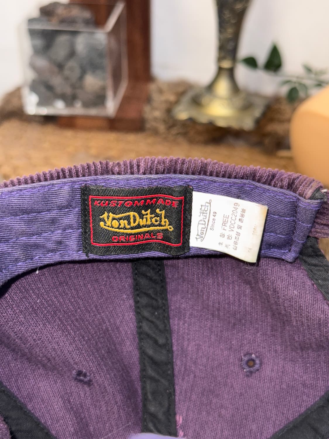 Von Dutch deep purple corduroy logo 볼캡 상품이미지5