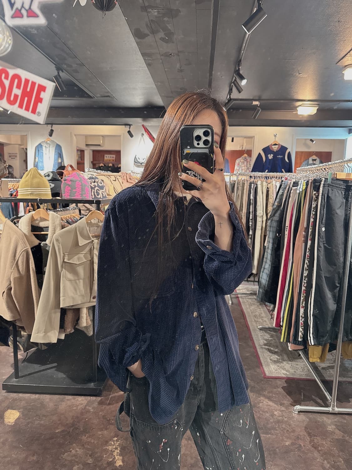 llbean 엘엘빈 네이비 코듀로이 골덴 셔츠 L 상품이미지5