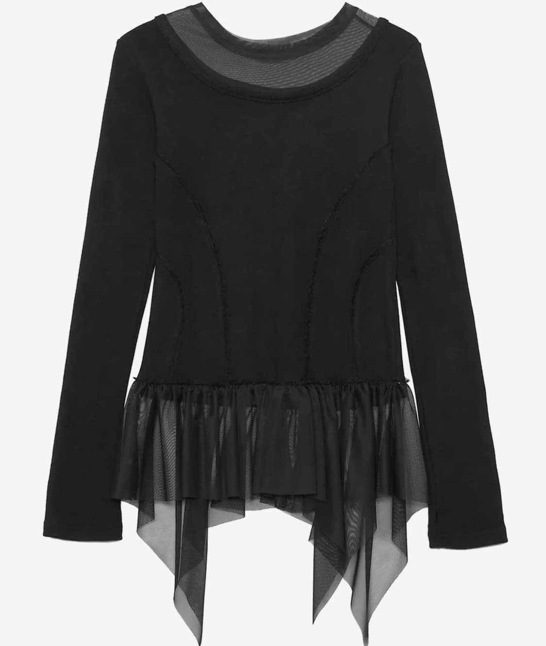 플레어업 레이어드 레이스 프릴 롱슬리브 상품이미지1