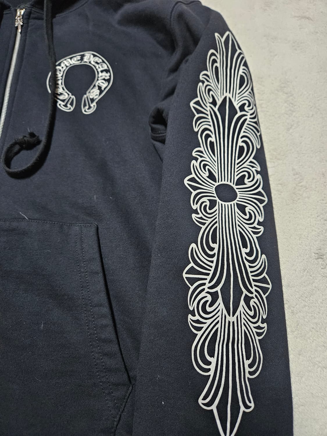 [L] 크롬하츠 헤비웨이트 홀스슈 플로랄 후드집업 상품이미지2