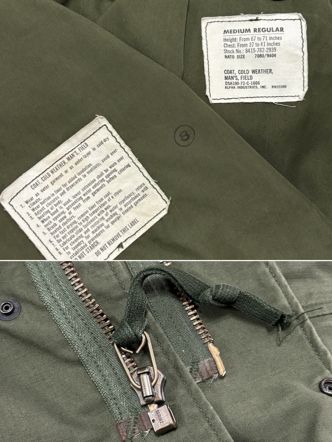 70s 오리지널 M65 필드자켓 3세대 M-R 상품이미지4