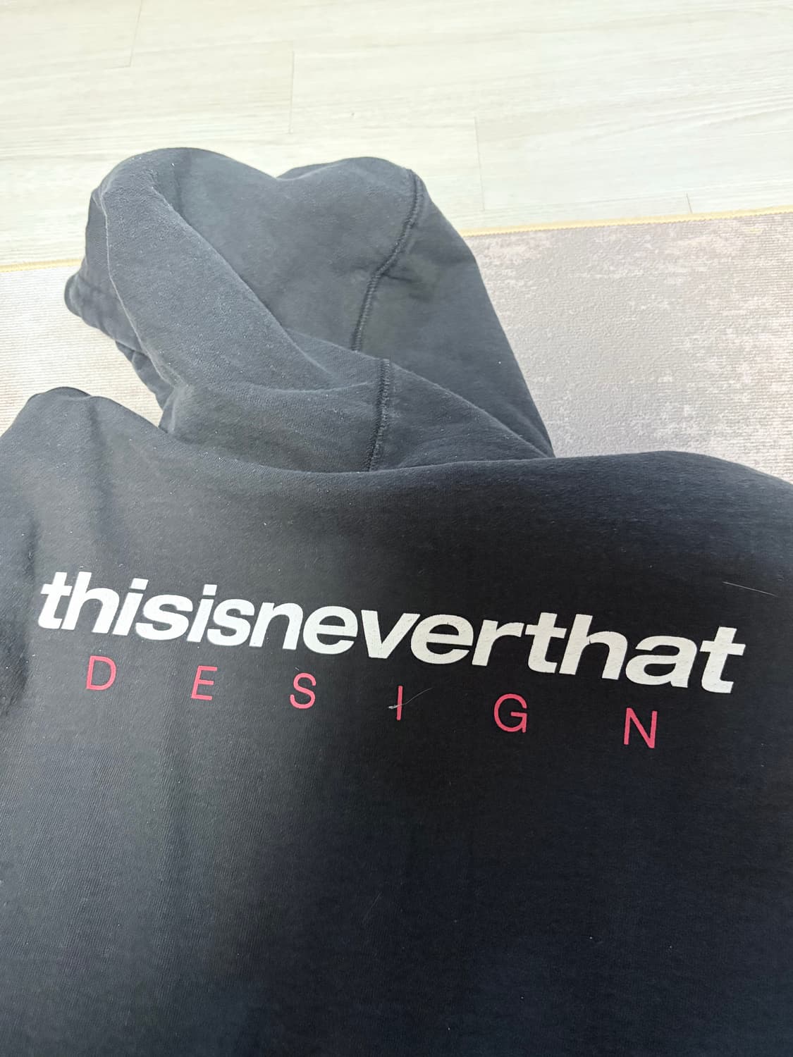 디스이즈네버댓 블랙 레터링 후드티 xl 상품이미지3