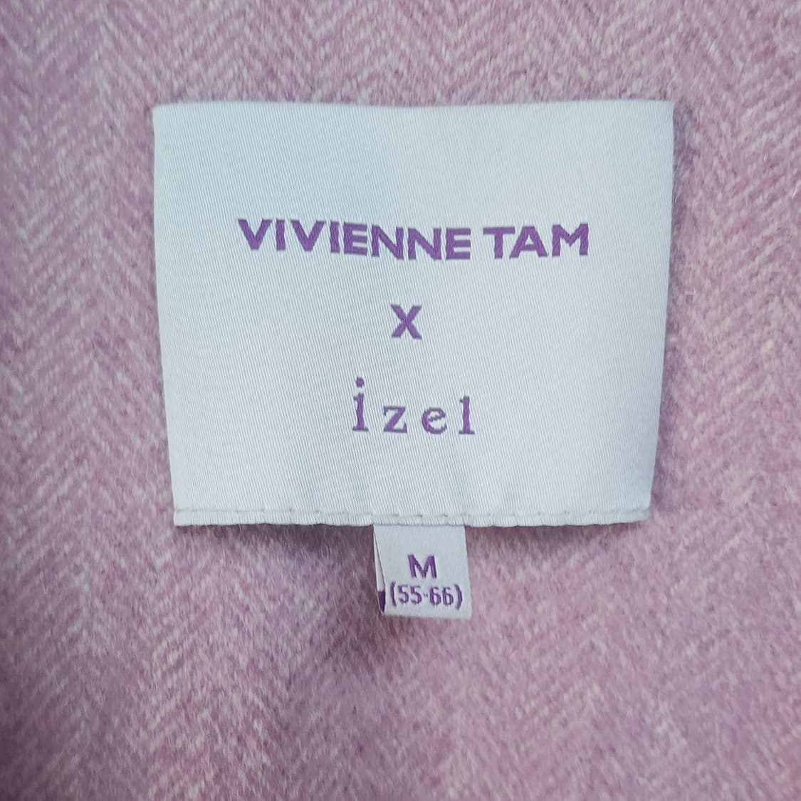 비비안탐 핑크 헤링본 하프 코트 상품이미지3