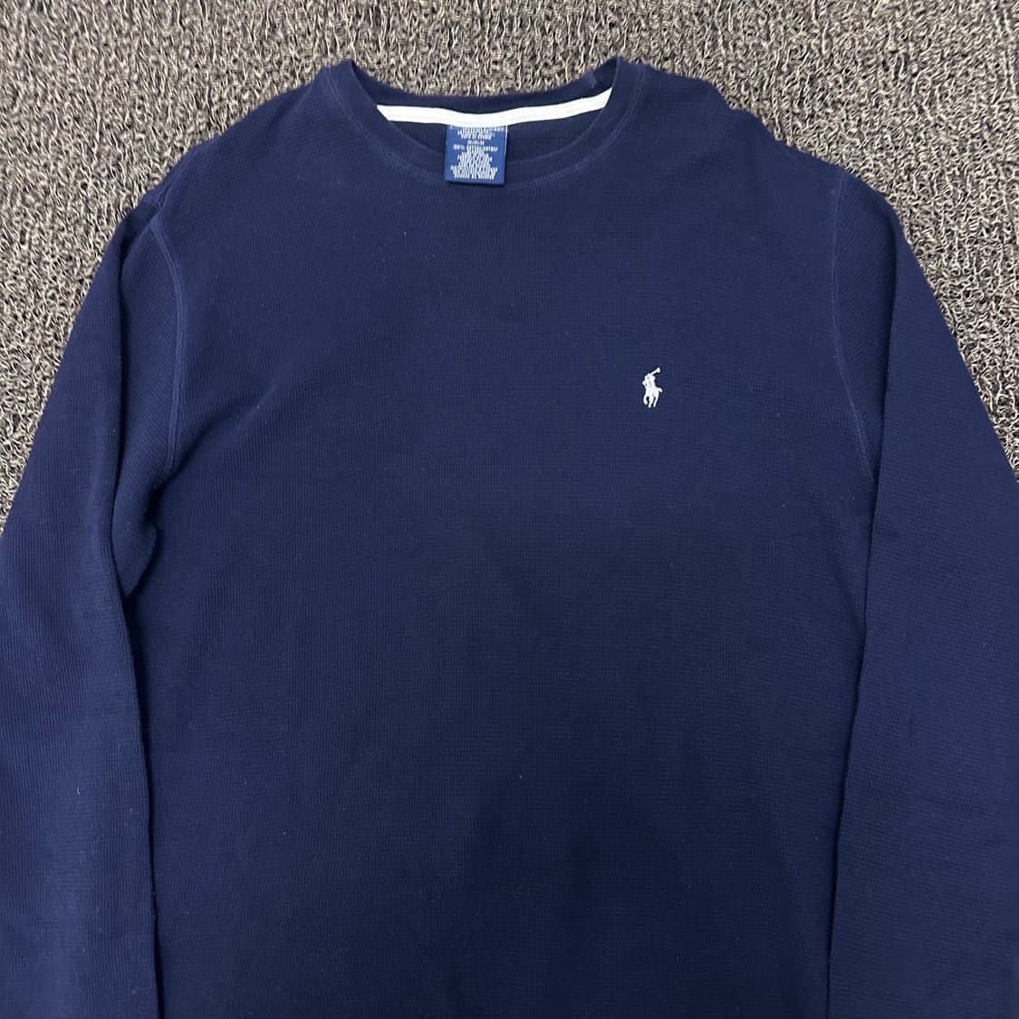 POLO 폴로 랄프로렌 와플 니트 긴팔 롱슬리브 네이비 M 상품이미지2
