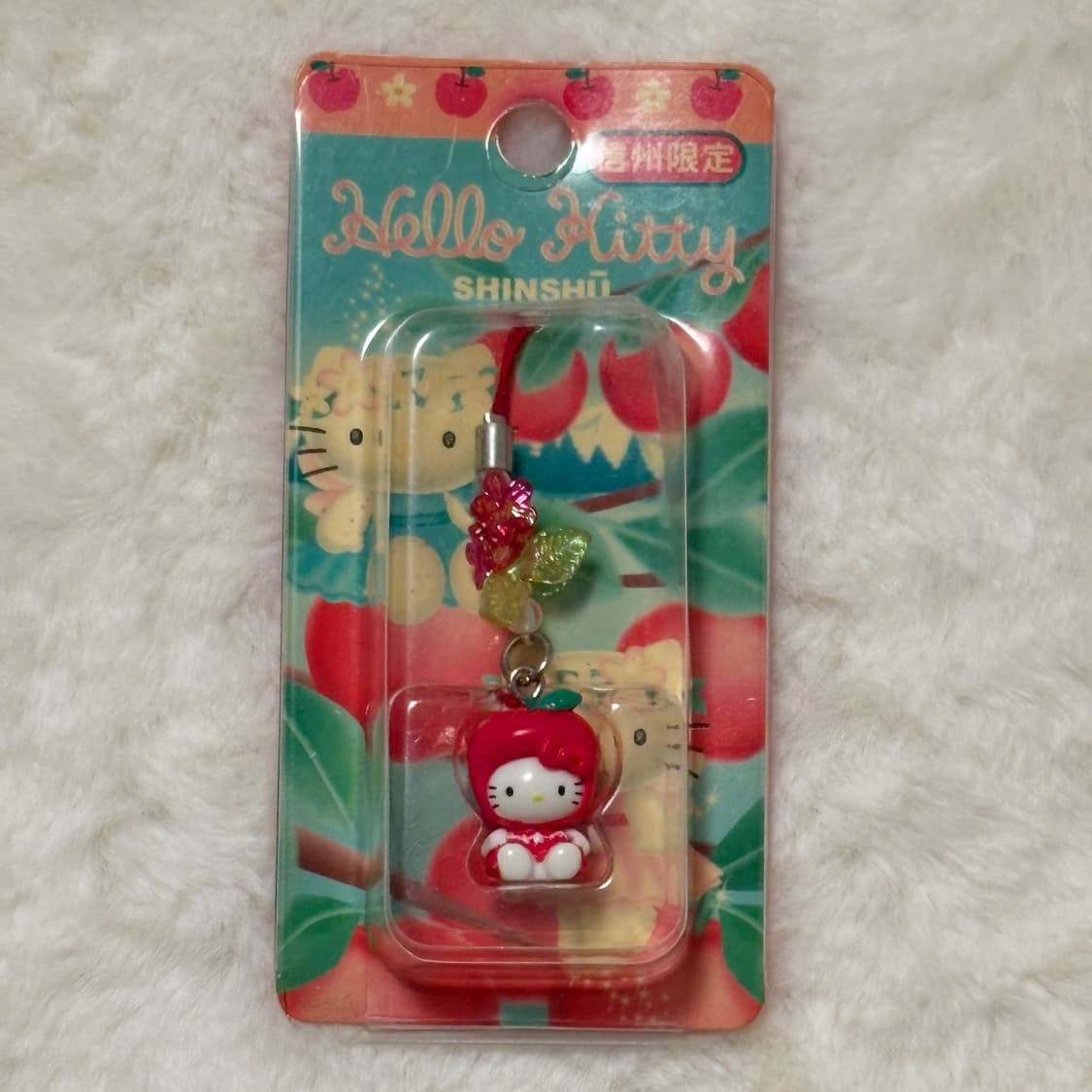 (이체시에눌) 2002년 고전키티 신슈 한정 사과 키티 비즈 박스형 키링 상품이미지1