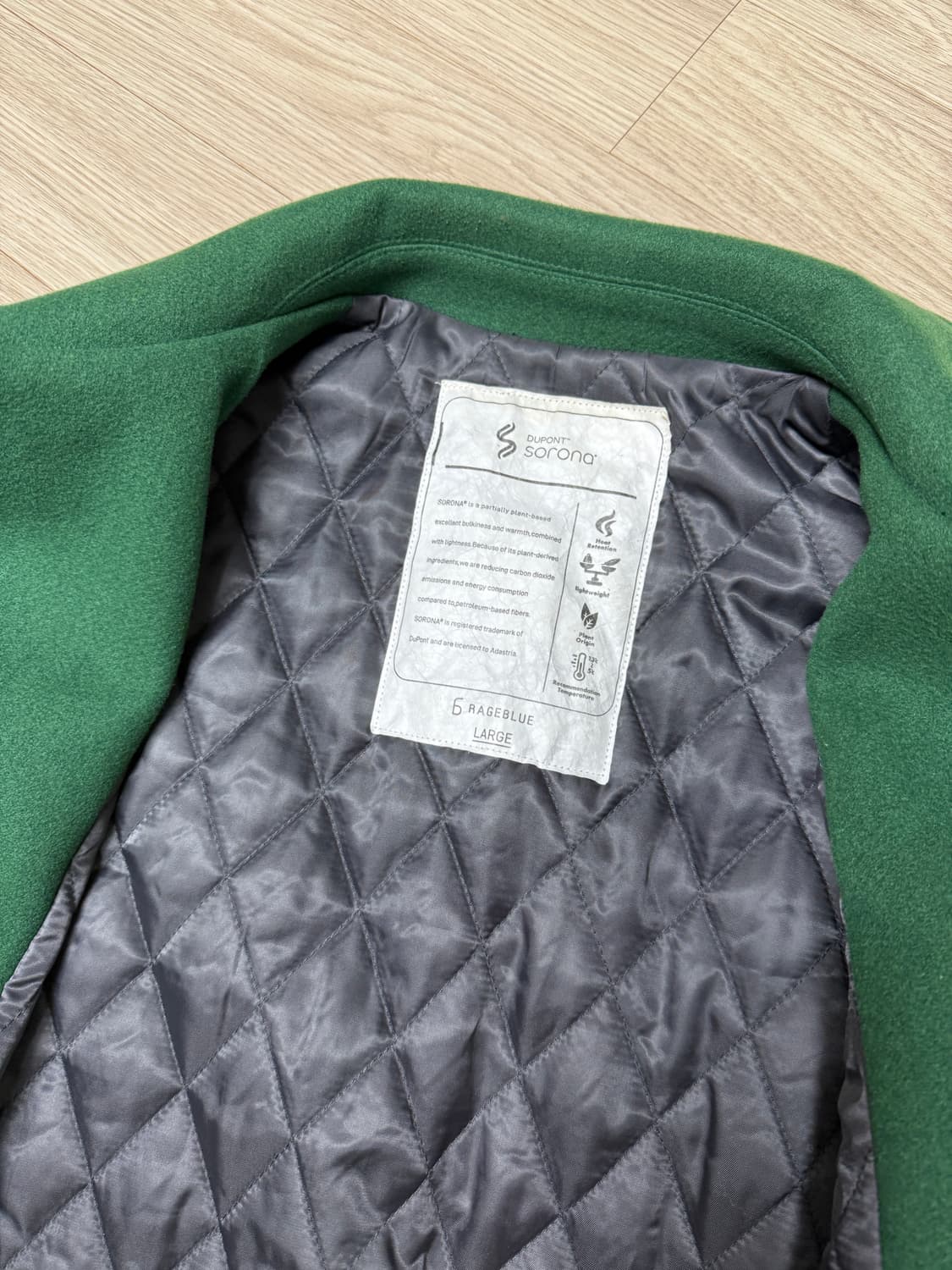 빈티지 바시티 자켓 그린 상품이미지4