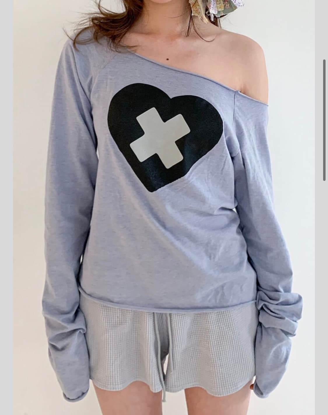 샵페어리 컷오프 티셔츠 블루 상품이미지1