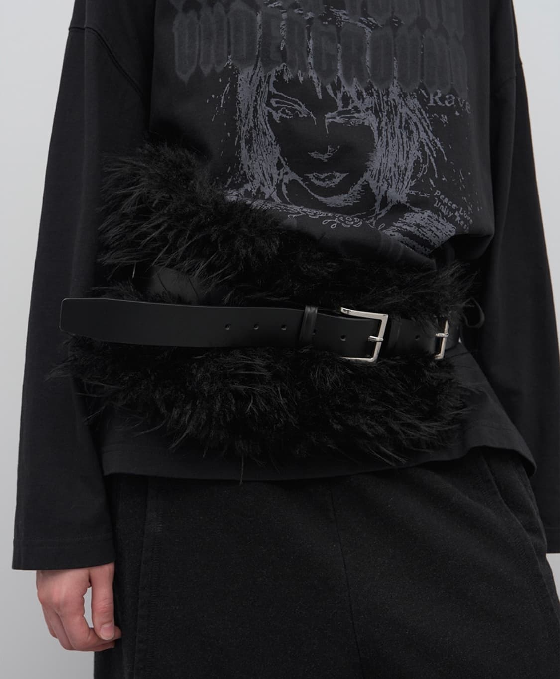 LCDC TM fur belt 퍼 벨트 블랙 상품이미지2