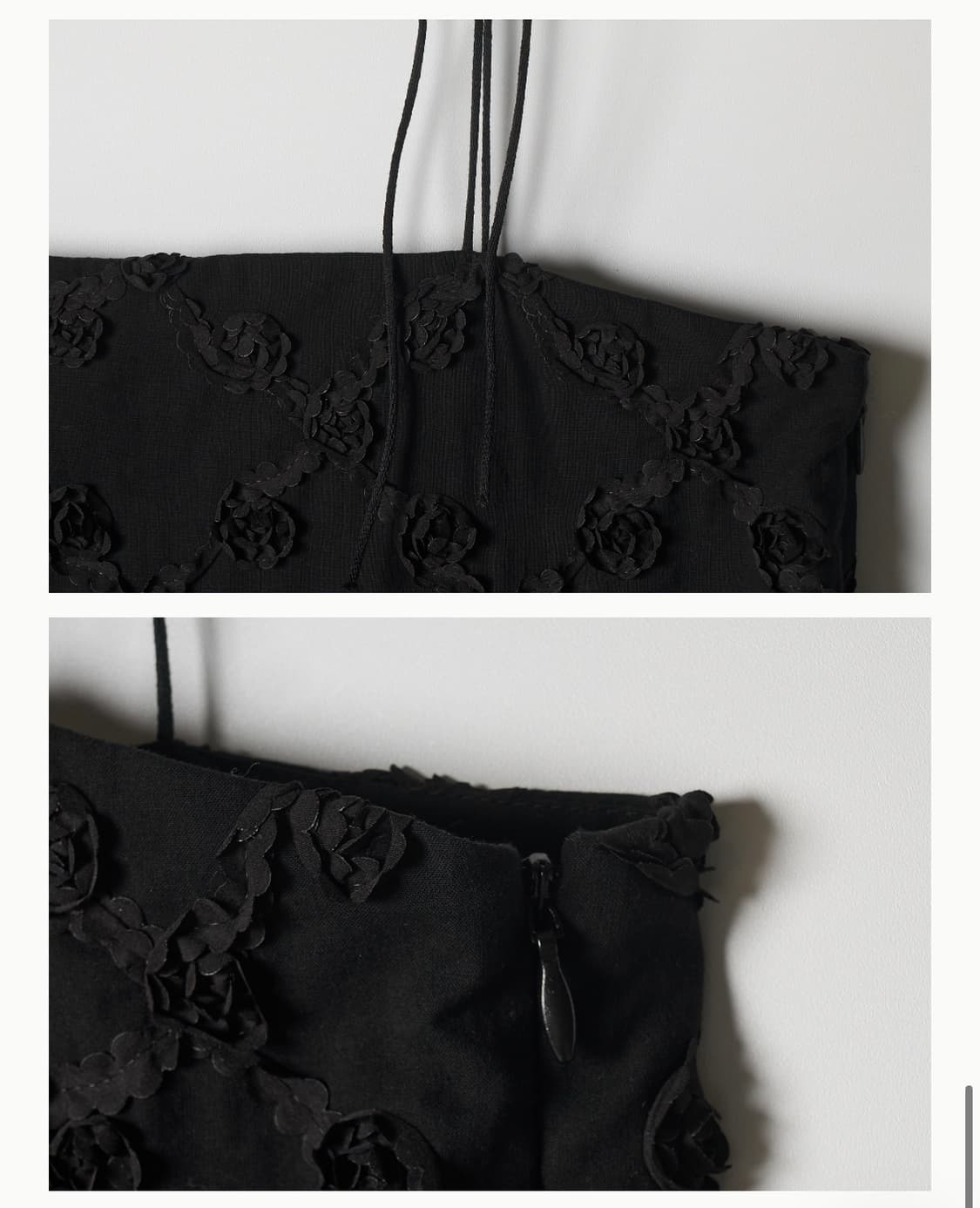 아비에무아 블룸 코튼 슬리브리스 탑 블랙 상품이미지6