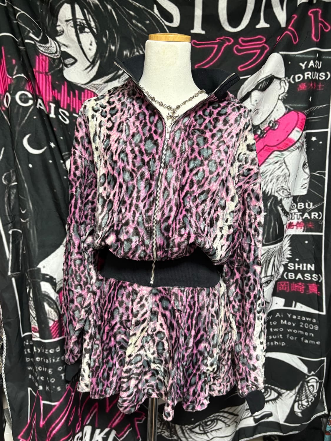 연말파티룩 갸루 호피 핑크 레오파드 원피스 상품이미지1