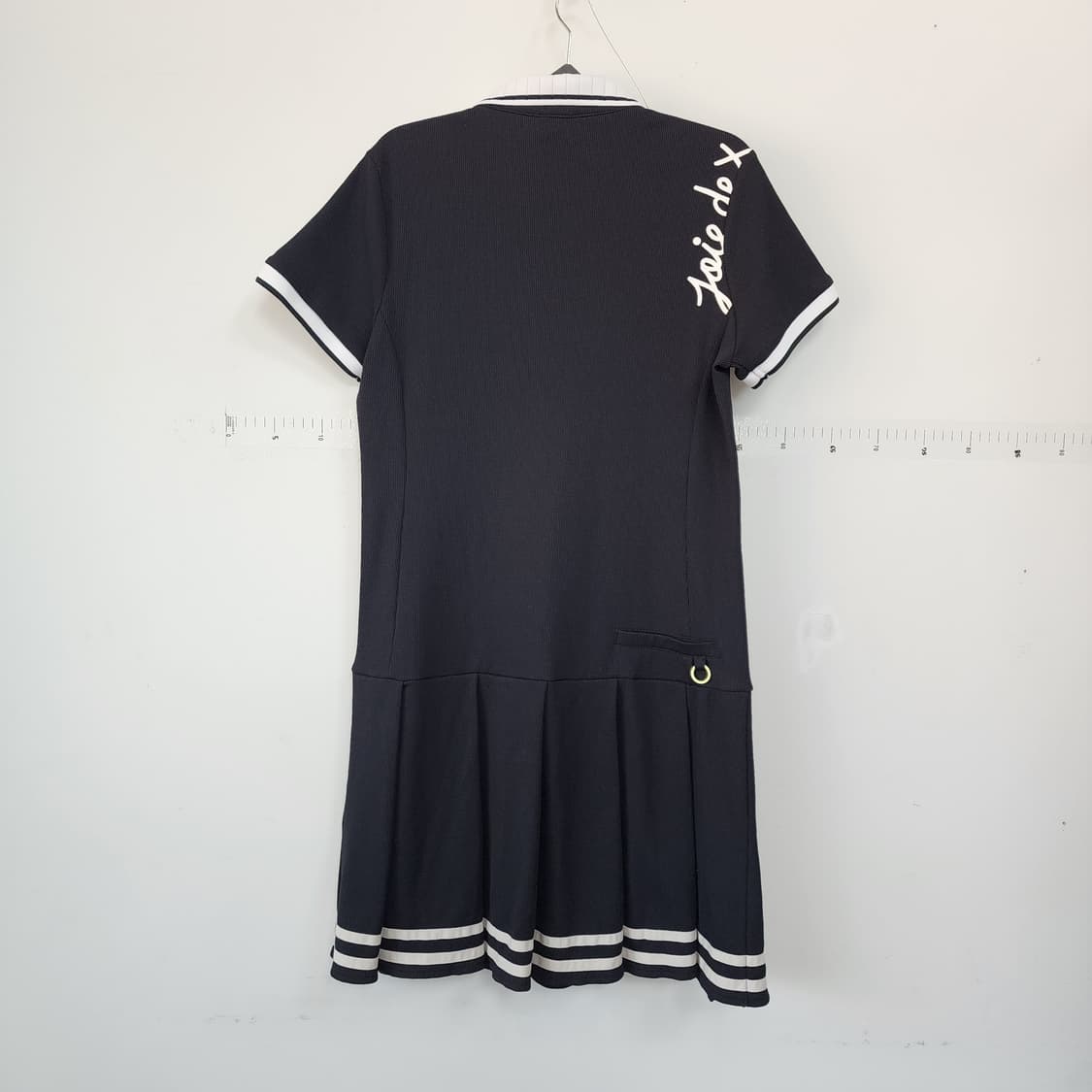 JDX 카라 반팔 플리츠 원피스 블랙 상품이미지3