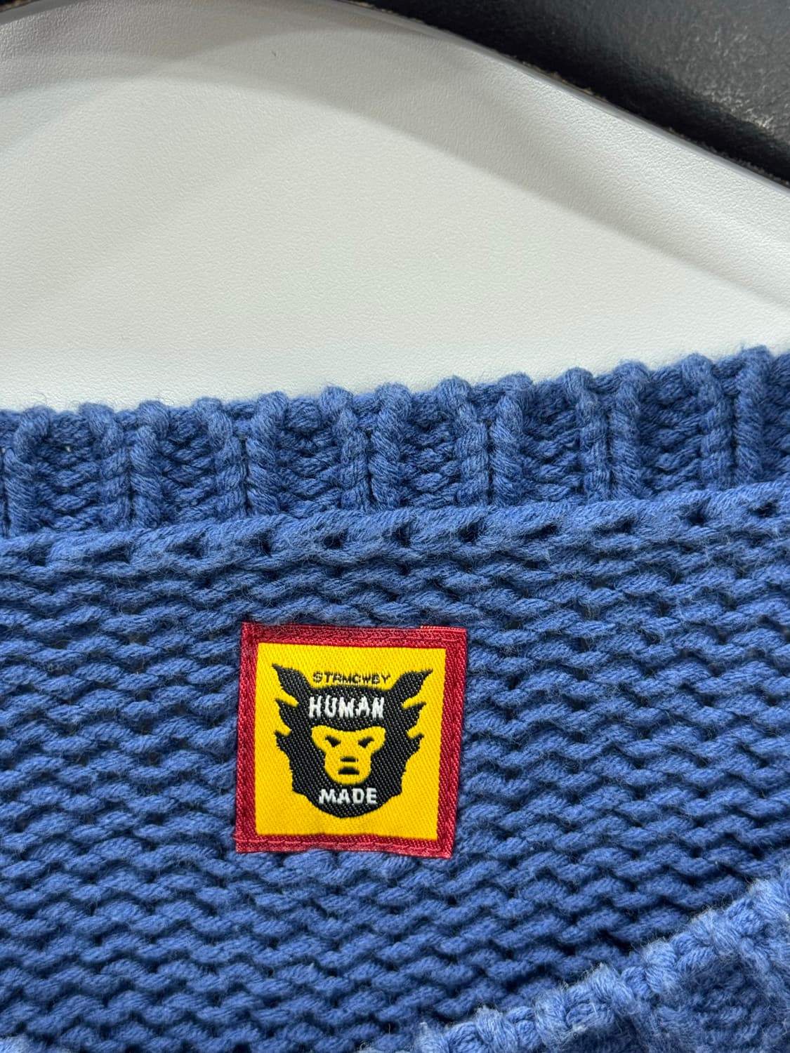 휴먼 메이드 래빗 래글런 니트 스웨터 블루 XL 상품이미지7