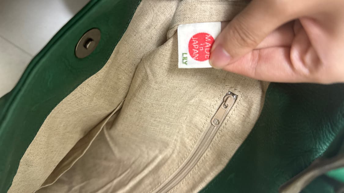 Lily 레더 스티치 그린 숄더/토트백 상품이미지4