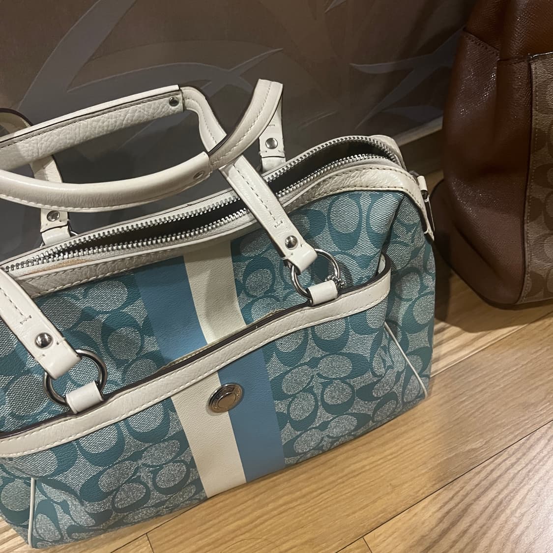 코치 블루 토트백 숄더백 coach vintage 갸루백 상품이미지3