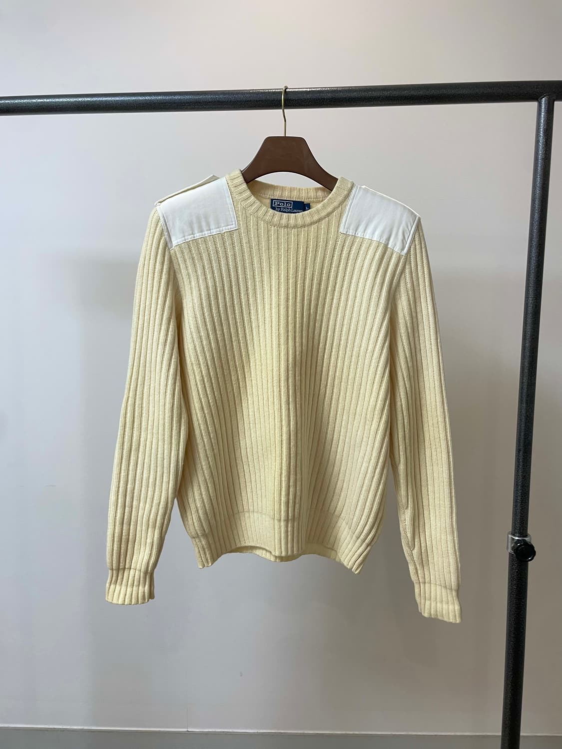 (L) 폴로 랄프로렌 견장 패치 램스울 니트 상품이미지1