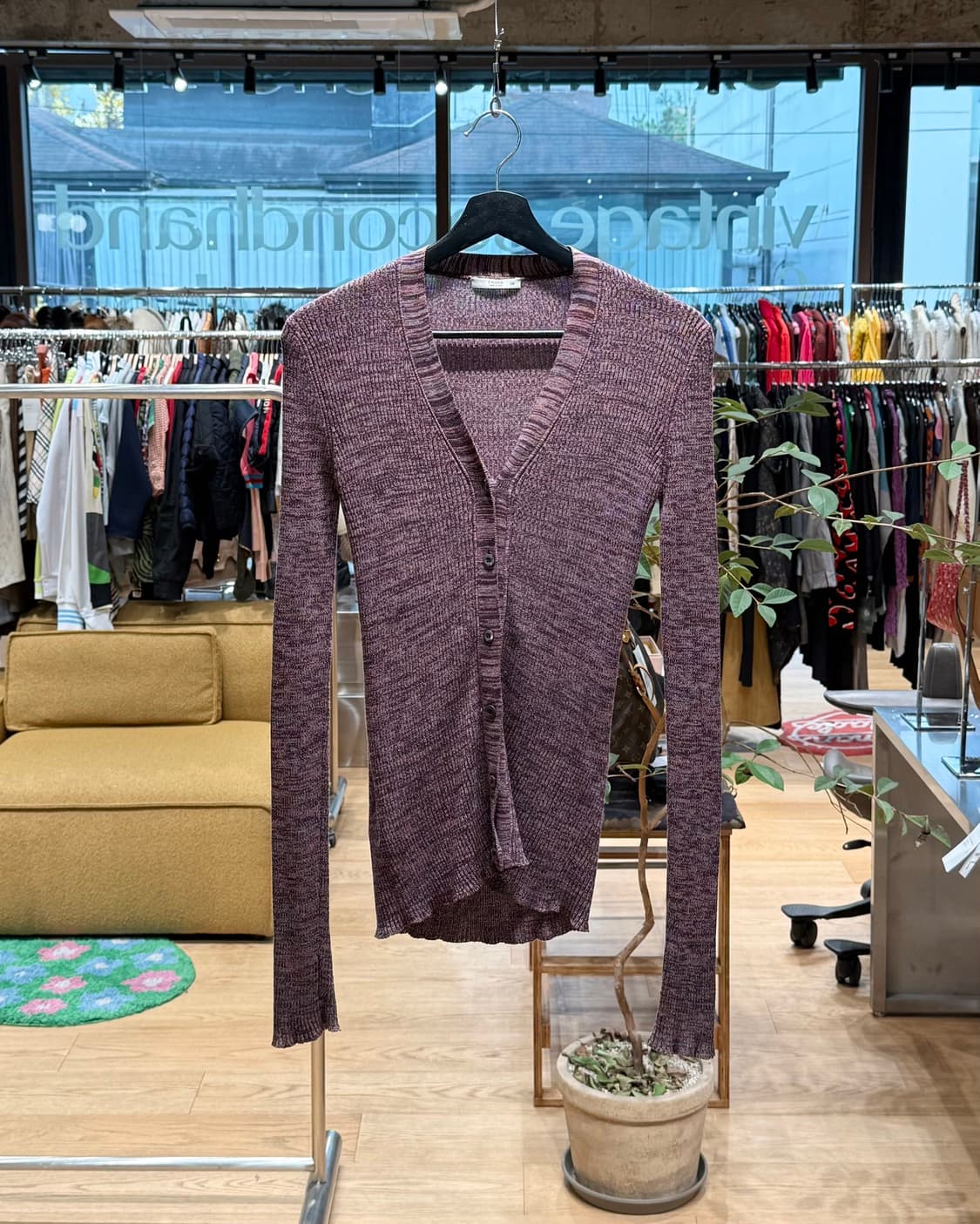 프라다 퍼플 슬림핏 니트 가디건  상품이미지1